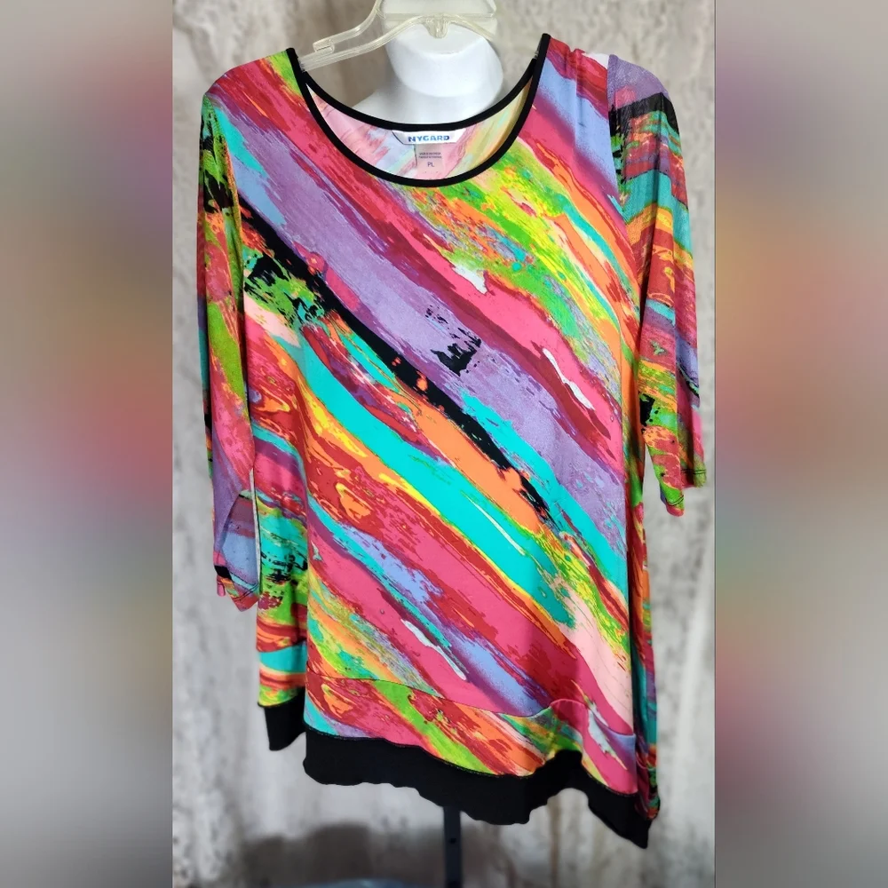 Peter Nygard Multicolor Abstract Women's Blouse